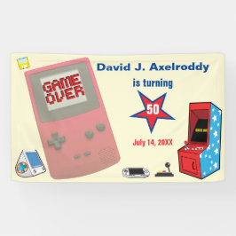 Leuke Retro Videospeler 🎮 50e Verjaardag Spandoek