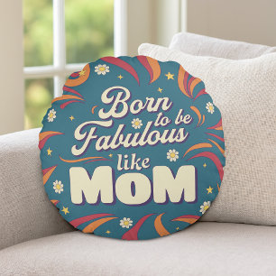 Leuke Retro Vintage Psychedelische Moeder Citaat T Rond Kussen