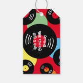 Leuke retro vinyl platen Verjaardagsfeestgeschenk Cadeaulabel (Voorkant)