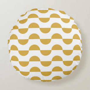 Leuke Retro Wavy Semi Circle Geel Rond Kussen