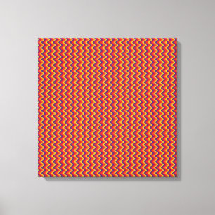 Leuke Retro Zigzag Wrapped Canvas Afdruk
