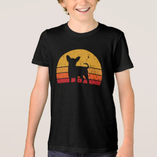 Leuke retro zonsondergang Chihuahua Tri-Blend Shirt