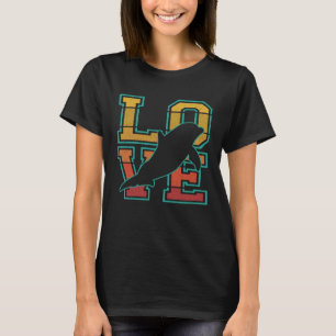 Leuke retro zonsondergang Ik hou van dolfijn idee T-shirt
