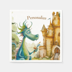 Leuke ridder drakenburcht verjaardagsfeestje Kinde Servet