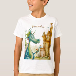 Leuke ridder drakenburcht verjaardagsfeestje Kinde T-shirt