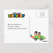 Leuke rij langs verjaardagsparadefeestje briefkaart (Achterkant)