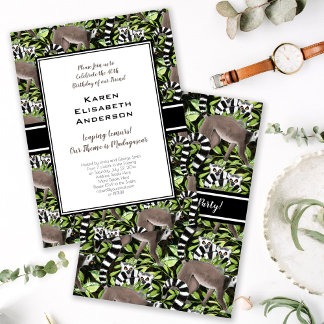 Leuke ringstaartmaki's Madagascar Oerwoud Party Kaart