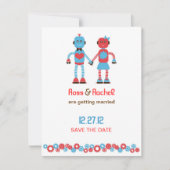 Leuke Robot Thema Bruiloft Save the Date (Voorkant)