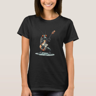 Leuke Rockgitaar met Grappige Kakkerlak Insect T-shirt