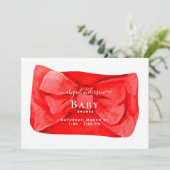 Leuke rode boog Baby shower uitnodiging (Staand voorkant)