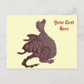 Leuke rode draak mythische en fantasie creature ku briefkaart (Voorkant)