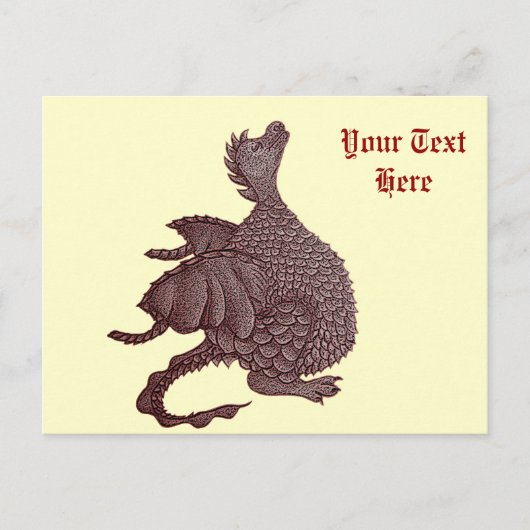 Leuke rode draak mythische en fantasie creature ku briefkaart (Voorkant)