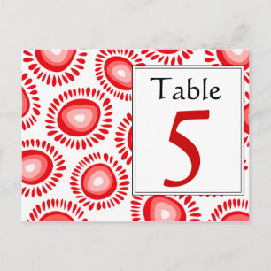 Leuke rode funky bloem Tafel Nummer Ansichtkaart Briefkaart