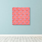 Leuke rode Gingham Check Canvas Afdruk (Insitu (Houten vloer))