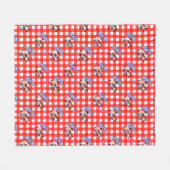 Leuke rode Gingham Check Fleece Deken (Voorkant (Horizontaal))