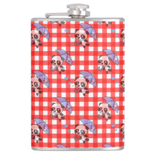 Leuke rode Gingham Check Heupfles