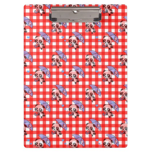 Leuke rode Gingham Check Klembord (Voorkant)