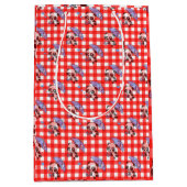 Leuke rode Gingham Check Medium Cadeauzakje (Voorkant)