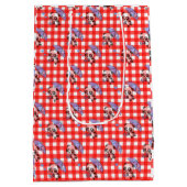 Leuke rode Gingham Check Medium Cadeauzakje (Achterkant)
