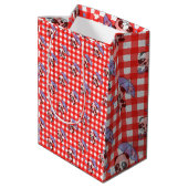 Leuke rode Gingham Check Medium Cadeauzakje (Achterkant Gekanteld)