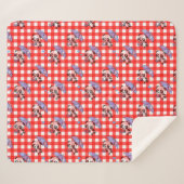 Leuke rode Gingham Check Sherpa Deken (Voorkant (horizontaal))