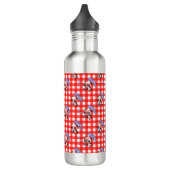 Leuke rode Gingham Check Waterfles (Links)