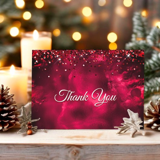 Leuke rode groene monogram marmeren kunst bedankkaart