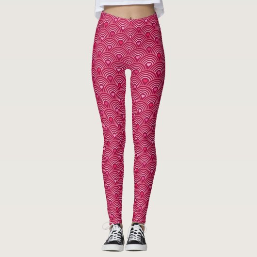 Leuke rode harten en bogen leggings (Voorkant)
