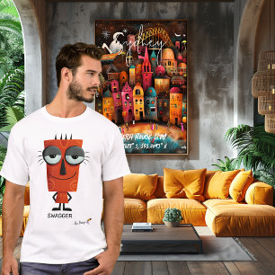 Leuke rode karakter Illustratie zwier door Design T-shirt