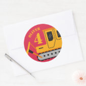 Leuke rode kinderconstructie verjaardag ronde sticker (Envelop)