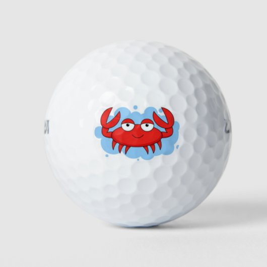 Leuke rode krab golfbal golfballen (Voorkant)