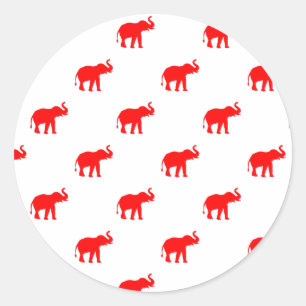 Leuke rode olifant stickers. ronde sticker