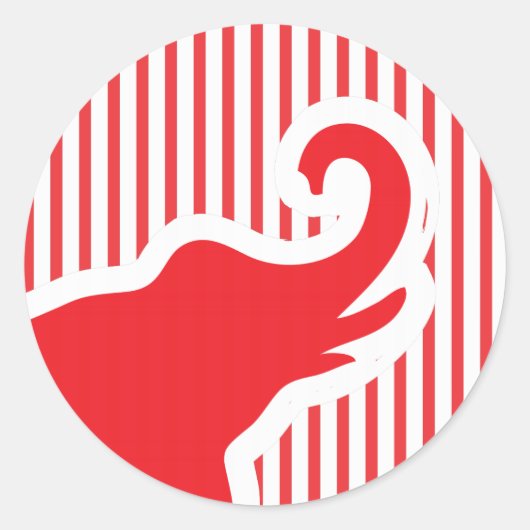 Leuke rode olifant stickers. ronde sticker (Voorkant)