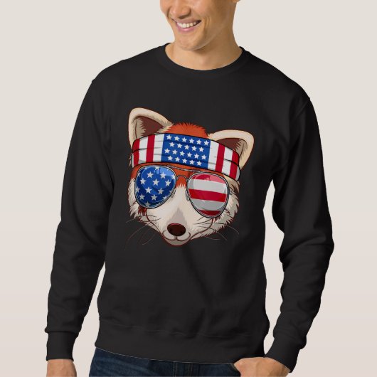 Leuke rode panda met Amerikaanse vlag zonnebril ho Trui (Voorkant)