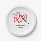 Leuke rode RN afstudeerfeest decor Papieren Bordje (Voorkant)