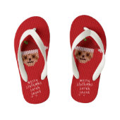 Leuke rode Santa Sloth personaliseren Kerstvakanti Kinder Teenslippers (Voetbed)
