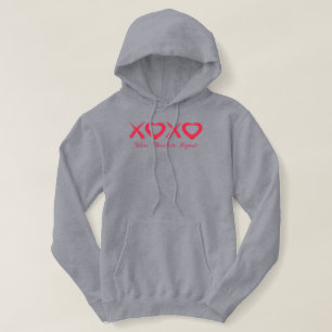 Leuke rode versleten XOXO liefdeskusjes wijn choco Hoodie