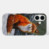 Leuke Rode Vos in Dalende Sneeuw Case-Mate iPhone Case (Achterkant (horizontaal))