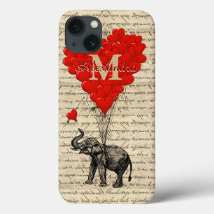 Leuke romantische olifant liefde hart gepersonalis iPhone 13 hoesje