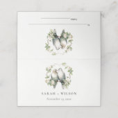 Leuke romantische Tortelduifjes Botanische krans b (Buitenkant ongevouwen)