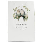 Leuke romantische Tortelduifjes Botanische krans b Medium Cadeauzakje (Voorkant)