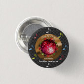 Leuke Rood Disco Bal Afstudeerfeest Ronde Button 3,2 Cm (Voorkant /achterkant)