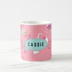 Leuke Roze 1990 Retro Graphics Koffiemok
