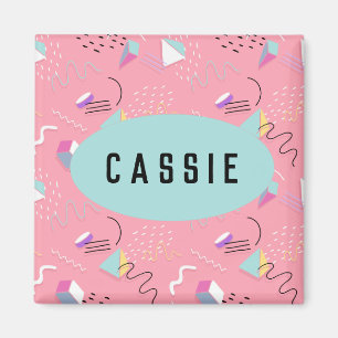 Leuke Roze 1990s Retro Graphics Magneet