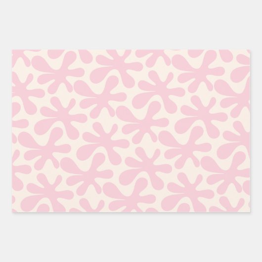 Leuke Roze Amoeba Dans Abstract Modern Pattern Inpakpapier Vel (Voorkant)