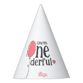 Leuke roze ballon kleine Miss Onederful verjaardag Feesthoedjes (Voorkant)