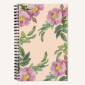 Leuke roze bloemen modern notitieboek (Voorkant)
