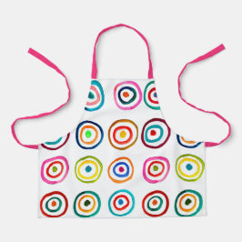 Leuke roze cirkels kunst kinder schort