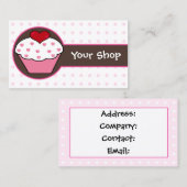 Leuke roze cupcake visitekaartjes (Voorkant / Achterkant)