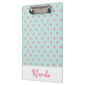 Leuke roze en blauwe polka stippen klembord (Links)